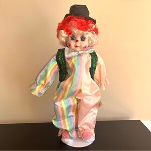 Heritage Clown Porcelain Collectors Doll Musical Send In The Clowns Vintage 17in